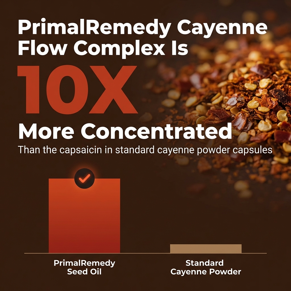 Cross-section of cayenne seed oil softgel vs standard cayenne powder capsule absorption