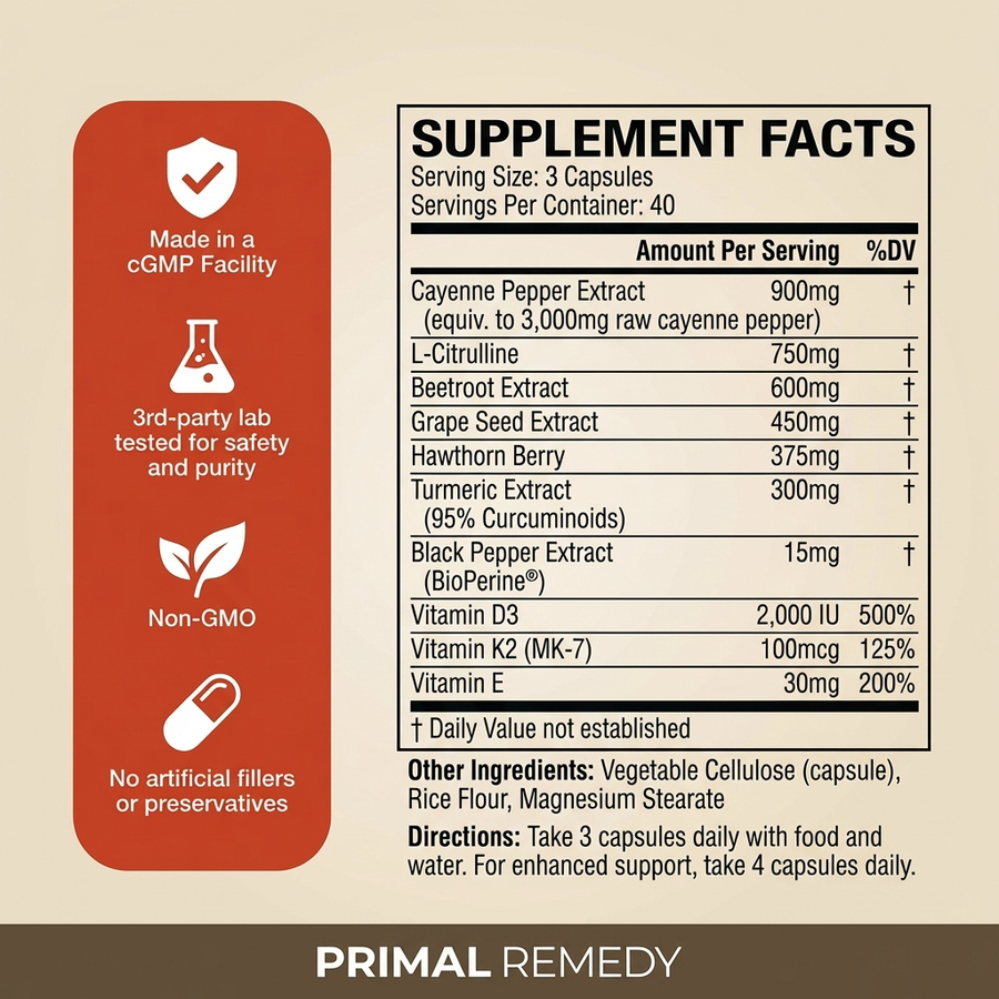PrimalRemedy Flow Complex - Cayenne Pepper Softgels